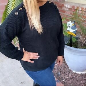WOMENS BLACK KNITTED SWEATER